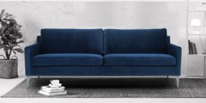 Charismatic 3 Seater Sofa in Navy Blue colour by Dreamzz Furniture
