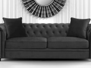 Perceptive Three Seater Sofa in Dark Brown Colour with Rolled Arms