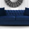 Perceptive 3 Seater Sofa in Navy Blue Colour by Dreamzz Furniture