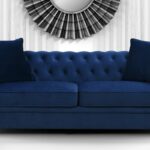 Perceptive 3 Seater Sofa in Navy Blue Colour by Dreamzz Furniture