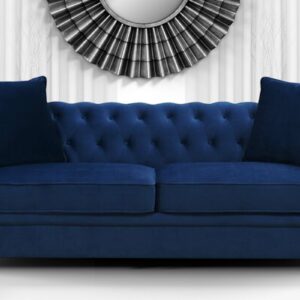 Perceptive 3 Seater Sofa in Navy Blue Colour by Dreamzz Furniture