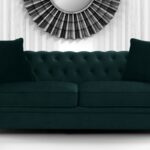 Perceptive 3 Seater Sofa in Green Colour by Dreamzz Furniture