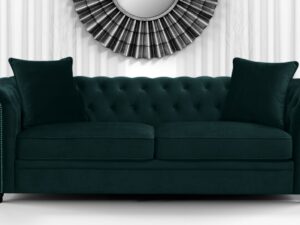 Perceptive 3 Seater Sofa in Green Colour by Dreamzz Furniture