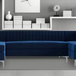 Consequential U Shape Sectional Sofa in Navy Blue colour by Dreamzz Furniture