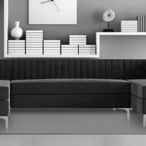 Consequential U Shape Sectional Sofa in Dark Grey colour