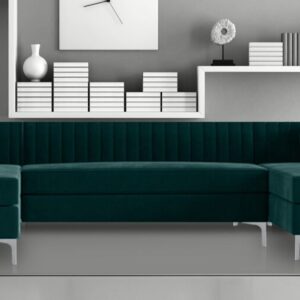 Consequential U Shape Sectional Sofa in Green colour by Dreamzz Furniture