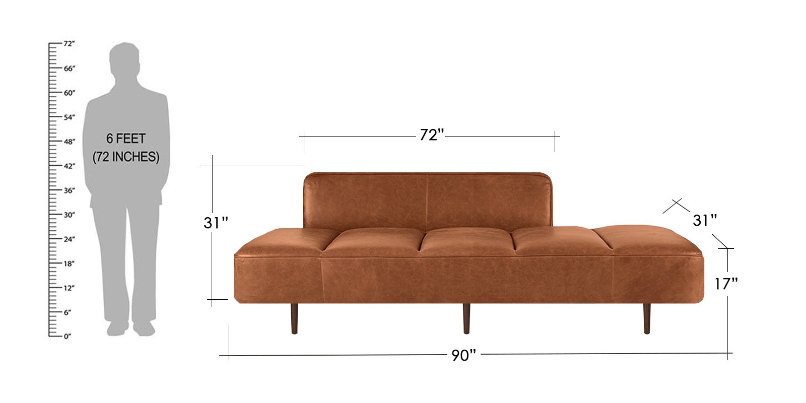 Top-Notch Three Seater Sofa n Tan Brown Leatherette