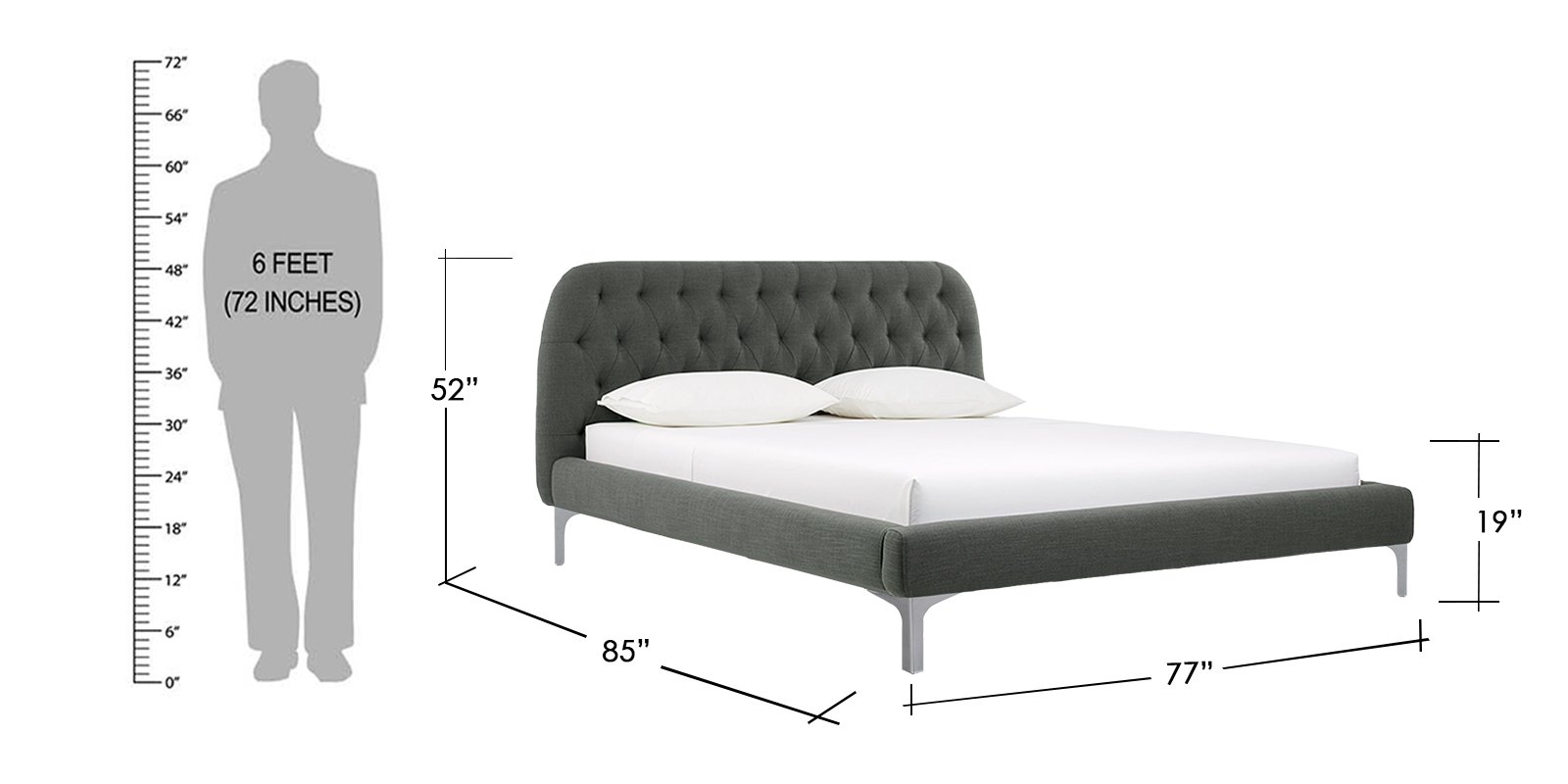 Beauforts Tufted Upholstered King Size Bed