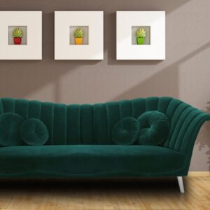 Ikon Three Seater Sofa In Dark Green Colour