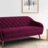 Pleasant Three Seater Sofa in Dark Pink colour