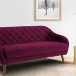 Pleasant Three Seater Sofa in Dark Pink colour