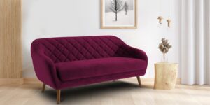 Pleasant Three Seater Sofa in Dark Pink colour