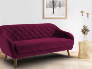 Pleasant Three Seater Sofa in Dark Pink colour