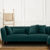 Distinguished LHS Two Seater Sofa withLounger in Green Colour