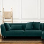 Distinguished LHS Two Seater Sofa withLounger in Green Colour