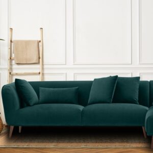 Distinguished LHS Two Seater Sofa withLounger in Green Colour