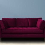 Tassel Three Seater Sofa in Malberry Colour