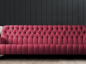Obeisance Tufted Upholstered 3 Seater Sofa in  Pink colour