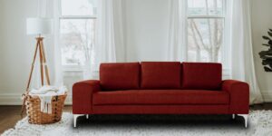 Stunning Three Seater Sofa In Burnt Orrange  Colour