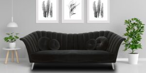 Ikon Three Seater Sofa In Black Colour