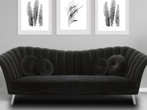 Ikon Three Seater Sofa In Black Colour