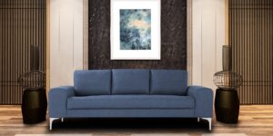Stunning Three Seater Sofa In Blue Colour