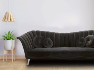 Ikon Three Seater Sofa In Dark Gray Colour