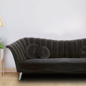 Ikon Three Seater Sofa In Dark Gray Colour