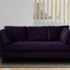 Tassel Three Seater Sofa in Dark Purple Colour