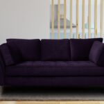 Tassel Three Seater Sofa in Dark Purple Colour
