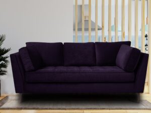 Tassel Three Seater Sofa in Dark Purple Colour