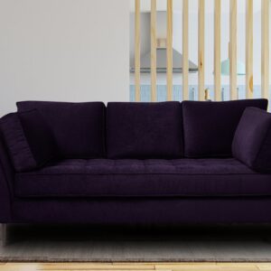 Tassel Three Seater Sofa in Dark Purple Colour