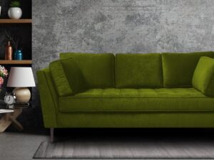 Tassel Three Seater Sofa in Light Green Colour