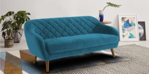 Pleasant Three Seater Sofa in Blue colour