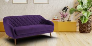 Pleasant Three Seater Sofa in Dark Purple colour