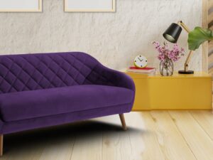 Pleasant Three Seater Sofa in Dark Purple colour