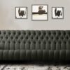 Obeisance Tufted Upholstered 3 Seater Sofa in Summer Green Colour