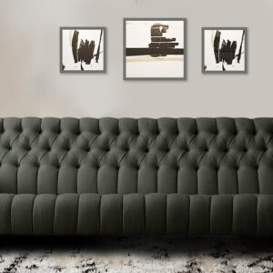 Obeisance Tufted Upholstered 3 Seater Sofa in Summer Green Colour