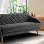 Pleasant Three Seater Sofa in Dark Grey colour
