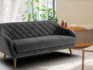 Pleasant Three Seater Sofa in Dark Grey colour