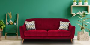Simplistic 3 Seater Sofa In Red Colour