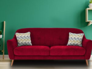 Simplistic 3 Seater Sofa In Red Colour
