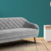 Pleasant Three Seater Sofa in Light Grey colour