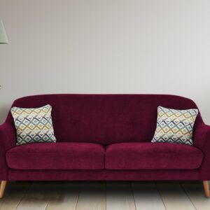 Simplistic 3 Seater Sofa In Mulberry Colour