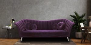 Ikon Three Seater Sofa In Dark Purple Colour