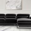 Ultra Modern LHS 2 Seater Sofa with Lounger in Black Colour