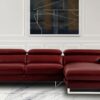 Ultra Modern LHS 2 Seater Sofa with Lounger in Dark Cherry Colour
