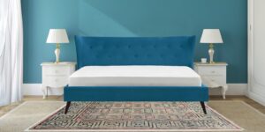Prodigious King Size Bed in Blue Colour