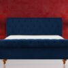 Elvira Upholstered King size Bed in Navy Blue Colour