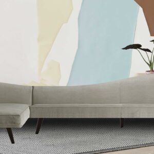 Vivacious Sofa with Lounger in Grey Colour
